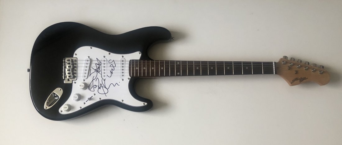 The Police Fully Signed Electric Guitar Certified: This lot is an electric guitar autographed by Sting, Andy Summers and Stewart Copeland of The Police. Item comes with Certificate of Authenticity guaranteeing it for a lifetime