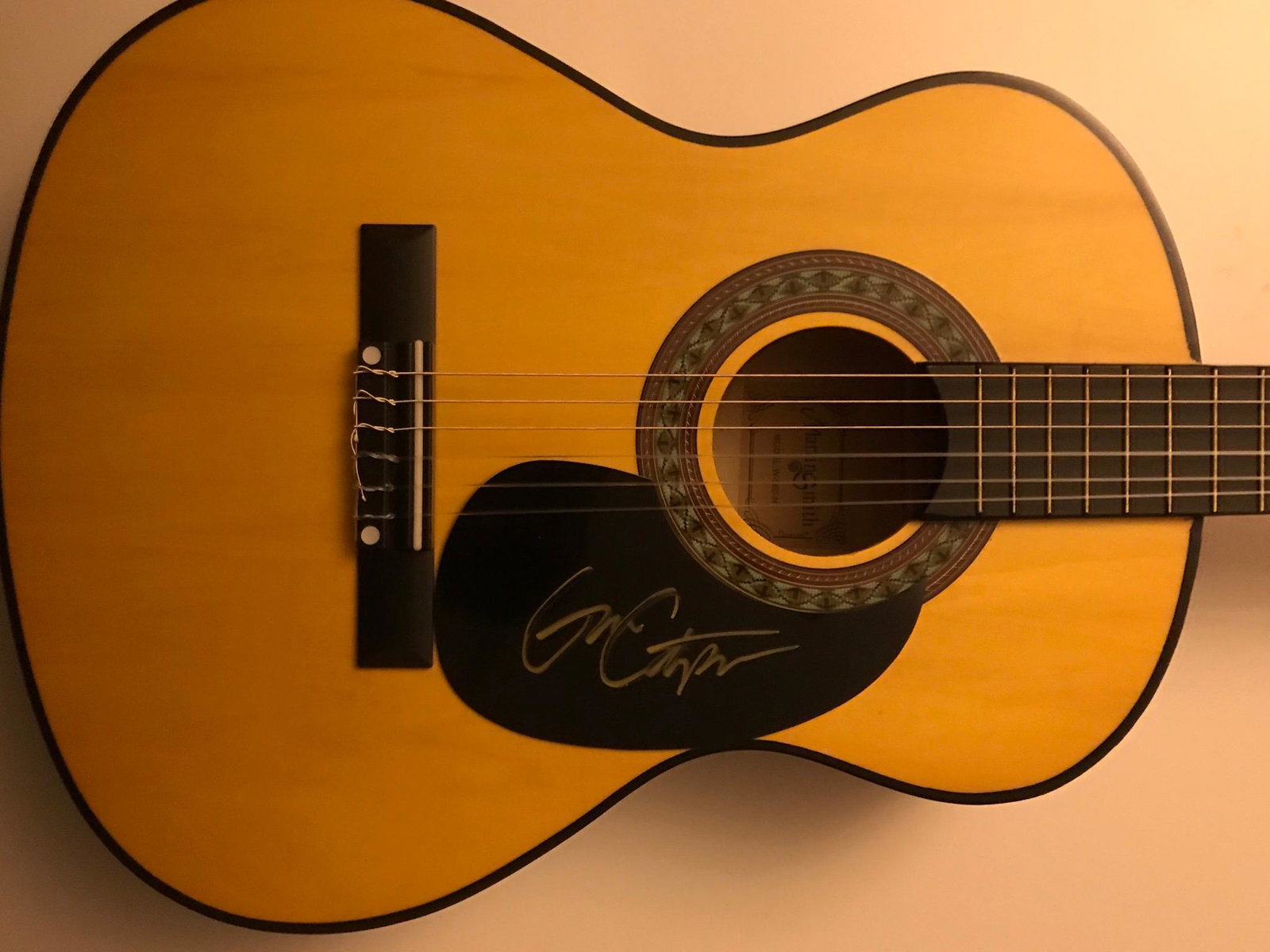 Eric Clapton Signed Acoustic Guitar Certified: This lot is an acoustic guitar autographed by Eric Clapton
