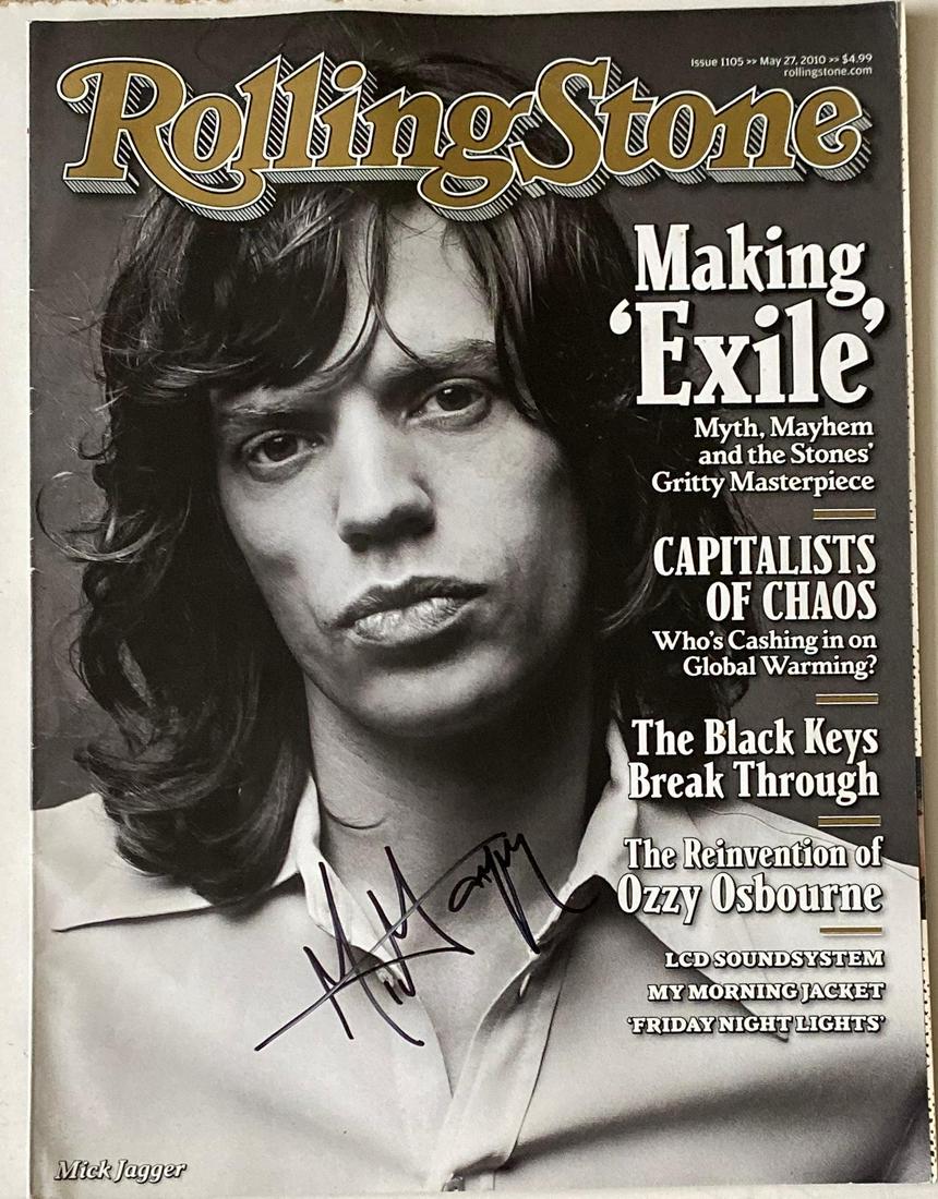 Mick Jagger The Rolling Stones Signed Rolling Stone: This lot is a Rolling Stone magazine autographed by Mick Jagger of The Rolling Stones. Item comes with Certificate of Authenticity guaranteeing it for a lifetime. Item comes with time and place of sig