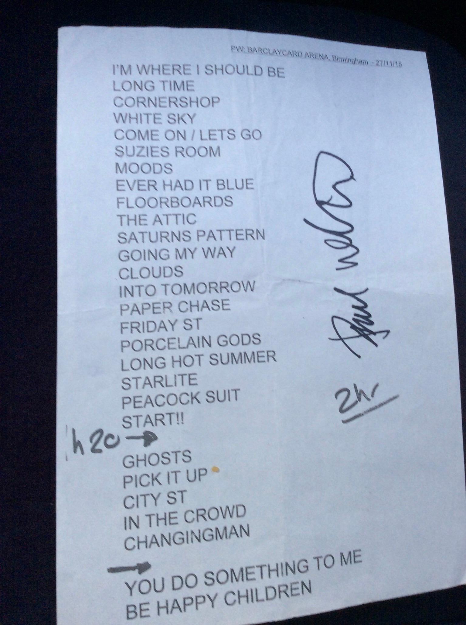 Paul Weller The Jam Signed 15 Stage Used Setlist Mar 01 Rock N Scroll Guitars In United Kingdom Paul Weller The Jam Signed 15 Stage Used Setlist Mar 01 Rock N Scroll Guitars In United Kingdom