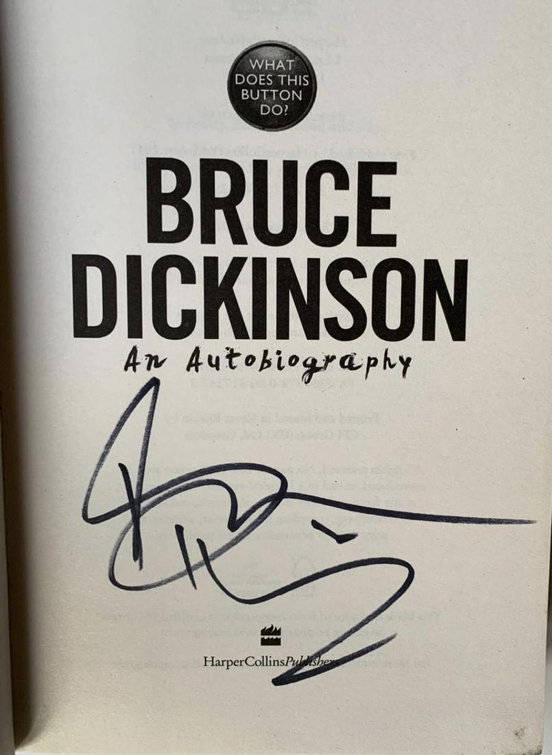 Bruce Dickinson Iron Maiden Signed Autobiography: This lot is a hardback book autographed by Bruce Dickinson of Iron Maiden.