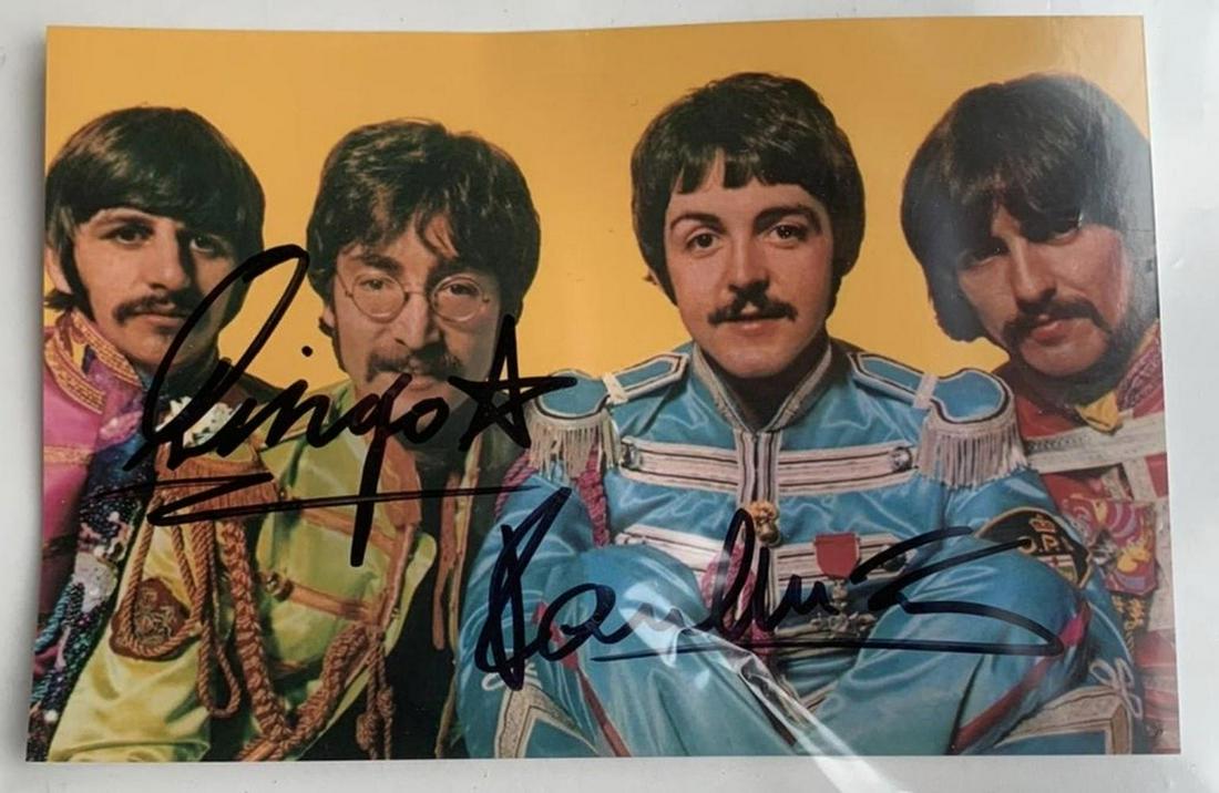 Paul McCartney Ringo Starr Signed The Beatles 6 x 4: This lot is a photograph autographed by Paul McCartney and Ringo Starr of The Beatles. Item comes with Certificate of Authenticity guaranteeing it for a lifetime