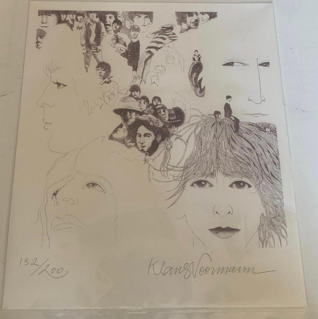 Klaus Voormann Signed Limited Edition Revolver Print: This lot is a limited edition 133/200 Klaus Voormann signed The Beatles revolver lithograph. Comes with studio stamp on rear