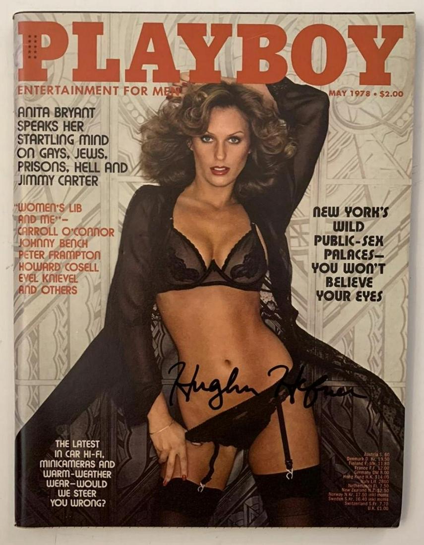 Hugh Hefner Signed May 1978 Playboy Magazine: This lot is a May 1978 Playboy magazine autographed by Hugh Hefner.Item comes with Certificate of Authenticity guaranteeing it for a lifetime