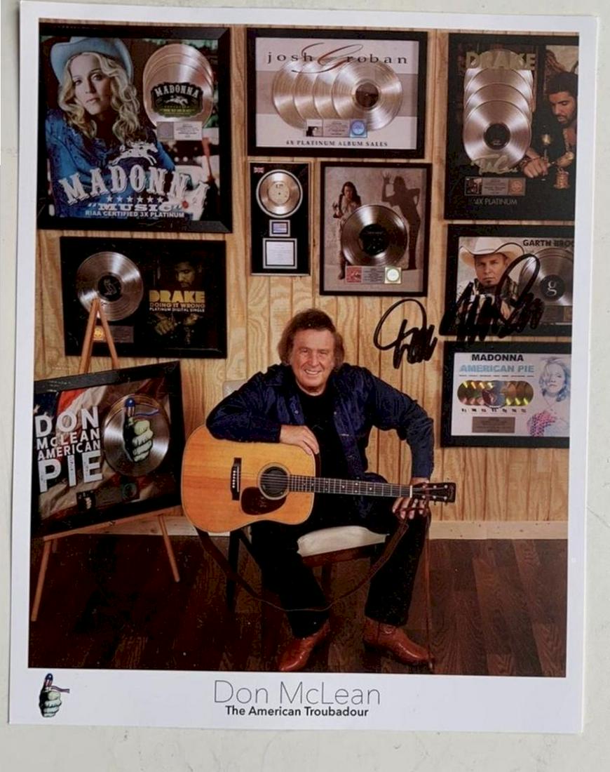Don McLean Signed Official Promo Card Certified: This lot is an official promo card, autographed by Don McLean. Item comes with Certificate of Authenticity guaranteeing it for a lifetime