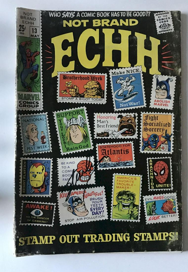 Stan Lee Signed Not Brand ECHH Marvel May 1967 Comic: This lot is a Marvel Not Brand ECHH (May 1967) comic, autographed by Stan Lee. Item comes with Certificate of Authenticity guaranteeing it for a lifetime