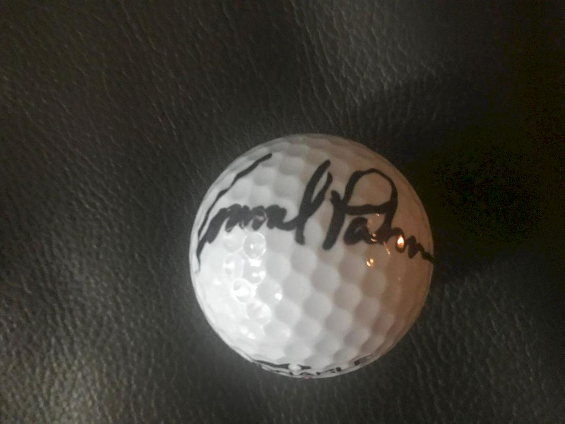 Arnold Palmer Signed Golf Ball: This lot is a golf ball autographed by Arnold Palmer. Item comes with Certificate of Authenticity guaranteeing it for a lifetime.
