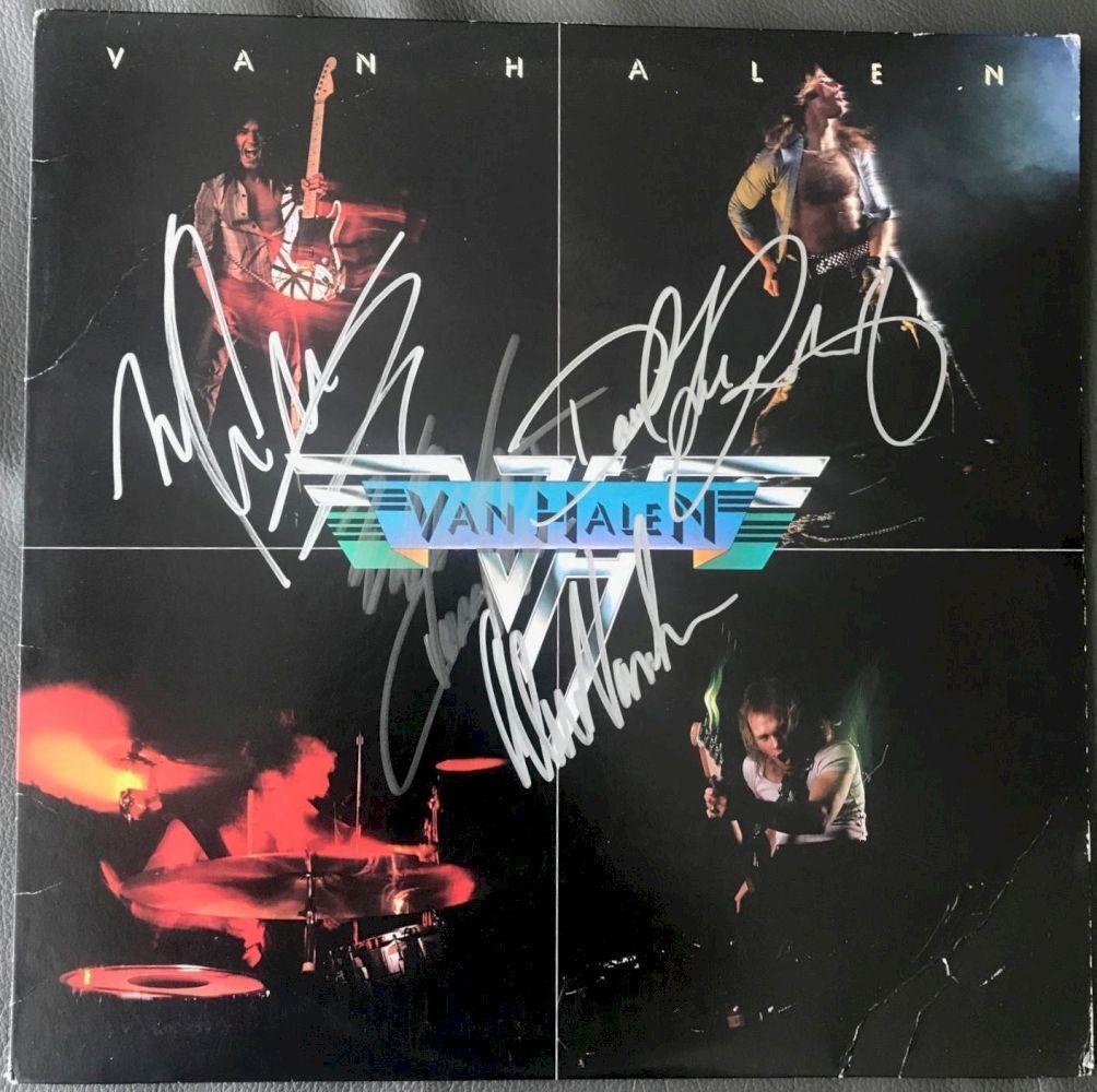 Van Halen Fully Signed Self Titled Vinyl: This lot is a Van Halen vinyl autographed by David Lee Roth, Alex Van Halen, Wolfgang Van Halen and Eddie Van Halen. Item comes with Certificate of Authenticity guaranteeing it for a lifetime