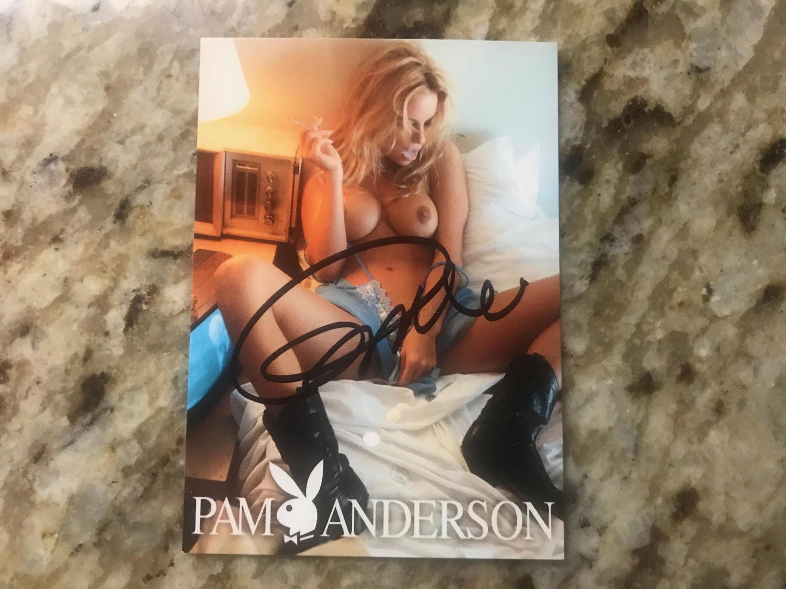 Pamela Anderson Signed Playboy Card Certified: This lot is a Playboy card, autographed by Pamela Anderson. Item comes with Certificate of Authenticity guaranteeing it for a lifetime.