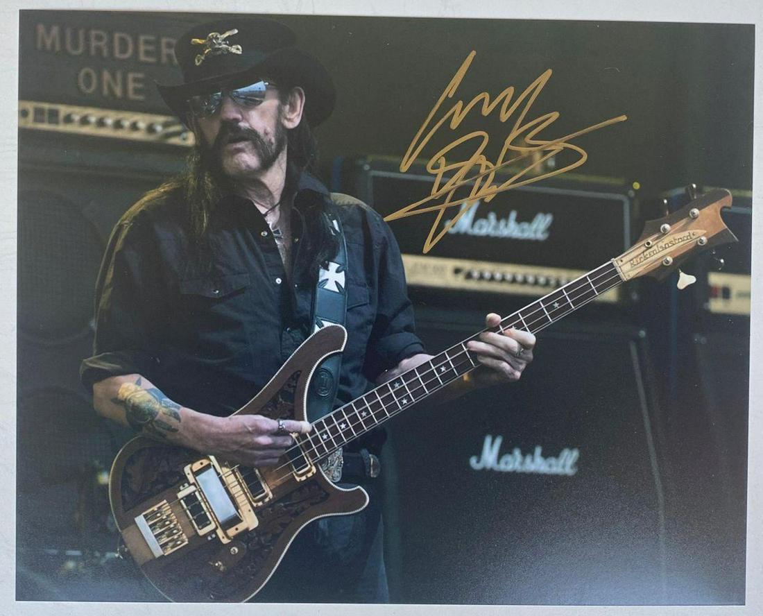 Lemmy MotÃ¶rhead Signed 8 x 10â€ Photograph Certified: This lot is a photograph autographed by Lemmy of MotÃ¶rhead. Item comes with Certificate of Authenticity guaranteeing it for a lifetime