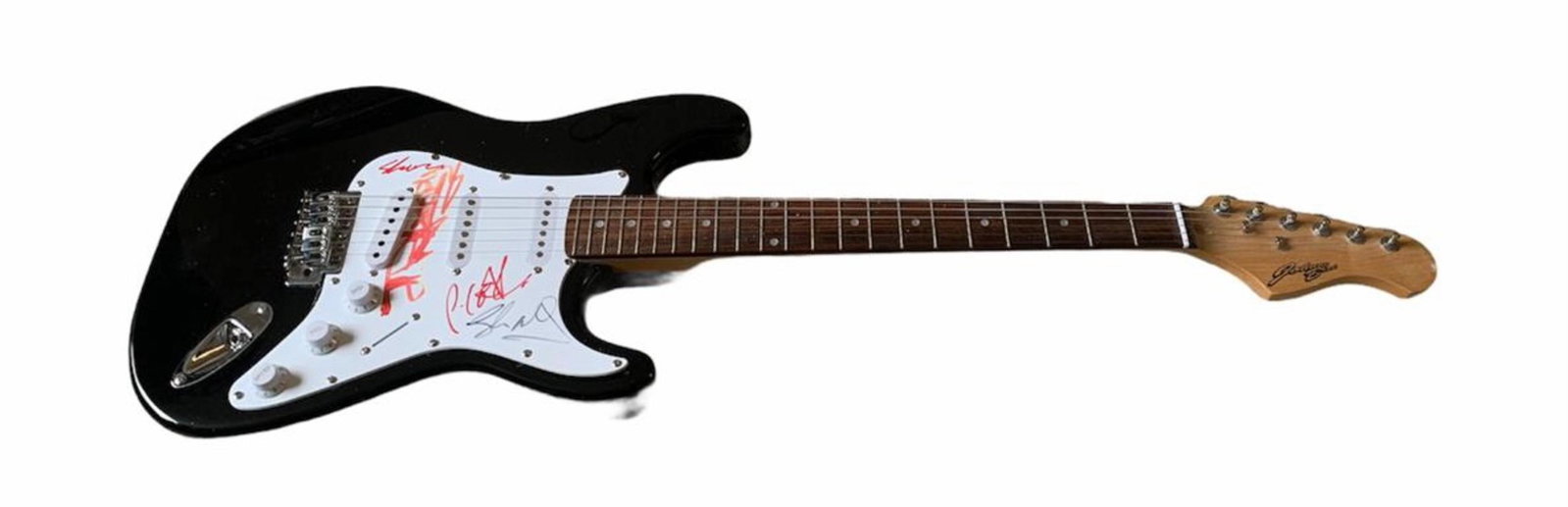 The Sex Pistols Signed Electric Guitar Certified: This lot is an electric guitar, autographed by Johnny Rotten, Paul Cook, Steve Jones and Glen Matlock of the Sex Pistols. Item comes with Certificate of Authenticity guaranteeing it for a lifetime