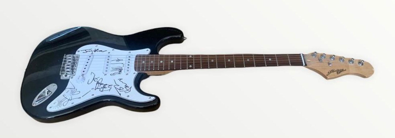 Aerosmith Fully Signed Electric Guitar Certified: This lot is a electric guitar, autographed by Steven Tyler, Joe Perry, Tom Hamilton, Brad Whitford and Joey Kramer of Aerosmith. Item comes with Certificate of Authenticity guaranteeing it for a lifet
