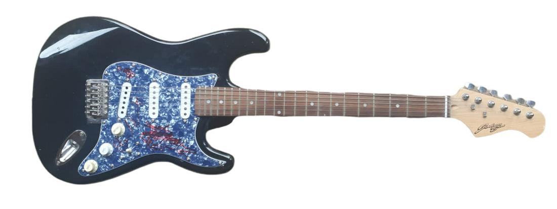 Red Hot Chili Peppers RHCP Signed Electric Guitar Certified: This lot is an electric guitar, autographed by Anthony Kiedis, Flea and Chad Smith of Red Hot Chili Peppers. Item comes with Certificate of Authenticity, guaranteeing it for a lifetime.