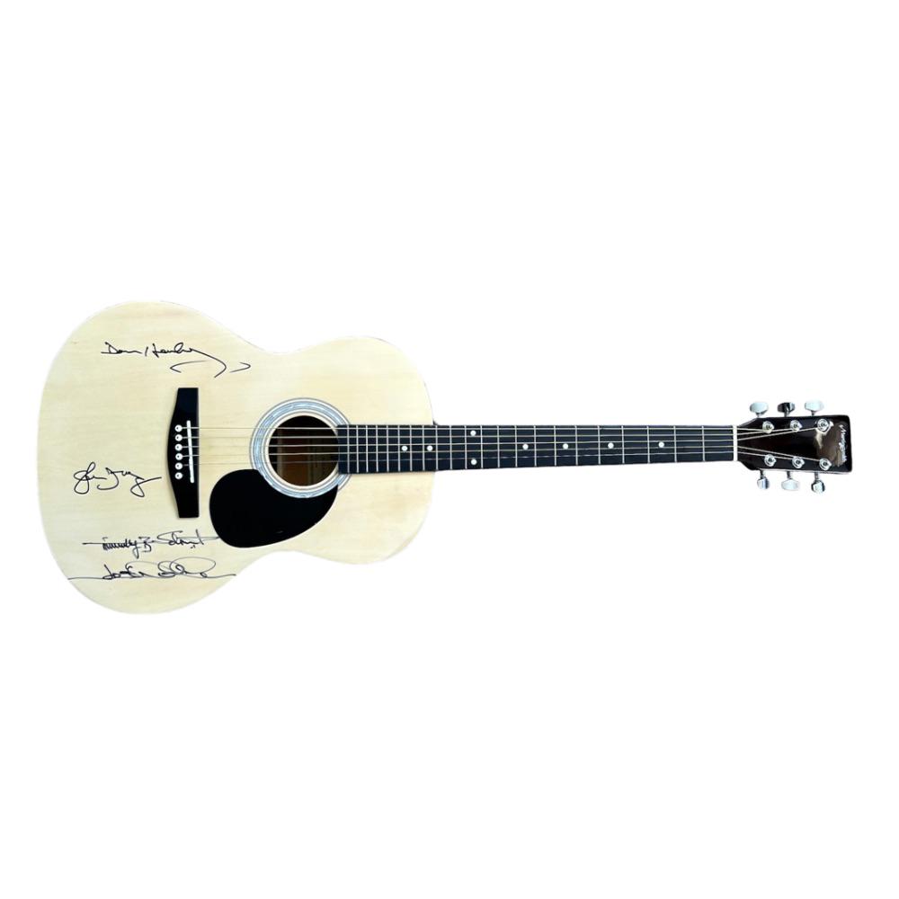 Eagles Acoustic Guitar: This lot is an acoustic guitar autographed on the body by Don Henley, Glenn Fray, Timothy B. Schmit and Joe Walsh of The Eagles. The Eagles are an American rock band formed in Los Angeles in 1971. Wit
