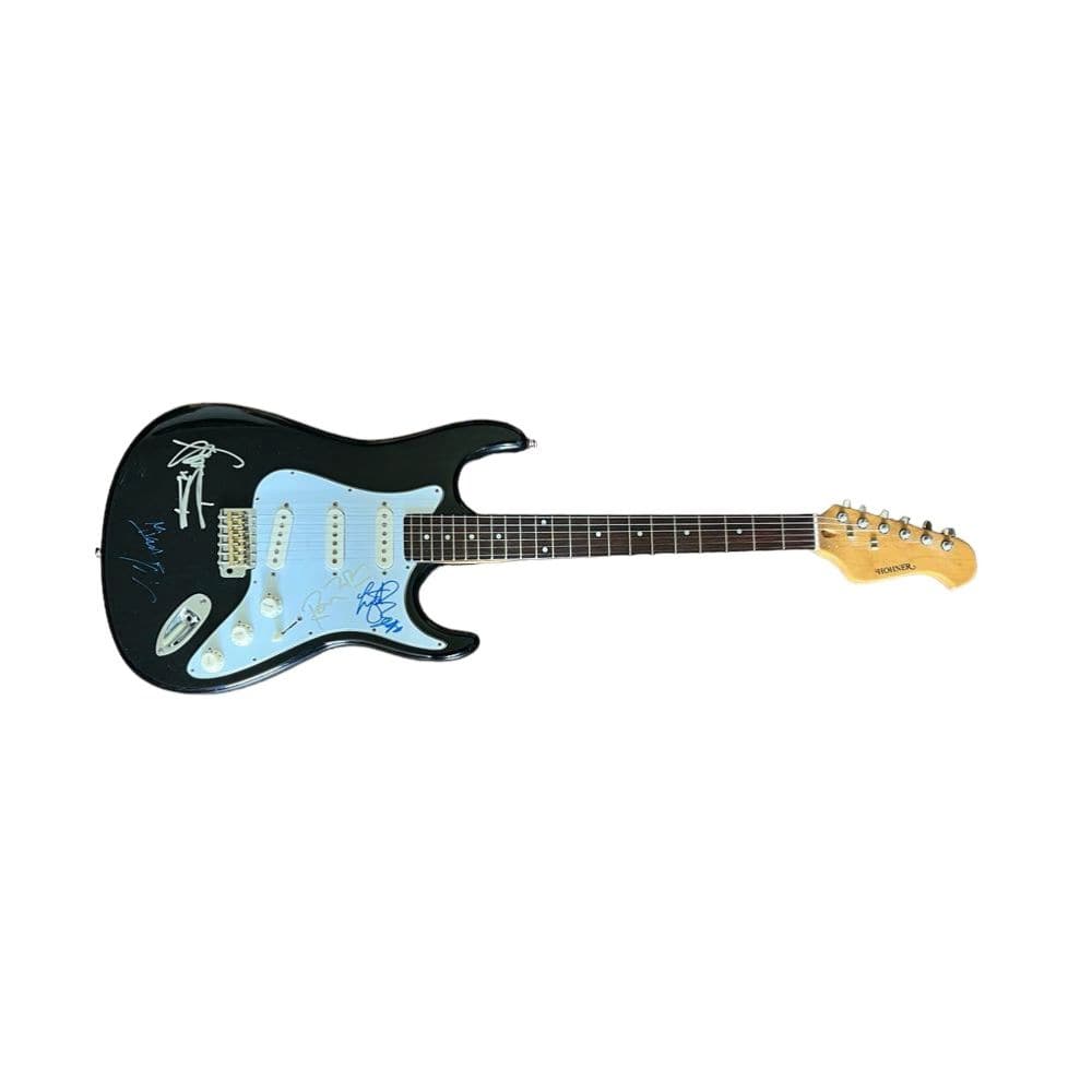 The Rolling Stones Signed Electric Guitar: This lot is a Hohner Electric guitar autographed by Mick Jagger, Keith Richards, Ronnie Wood and Charlie Watts of The Rolling Stones.