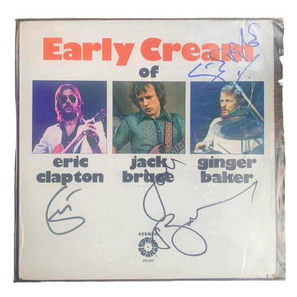 Early Cream Signed LP Certified: This lot is a vinyl LP 'Early Cream' autographed by Eric Clapton, Jack Bruce and Ginger Baker of Cream