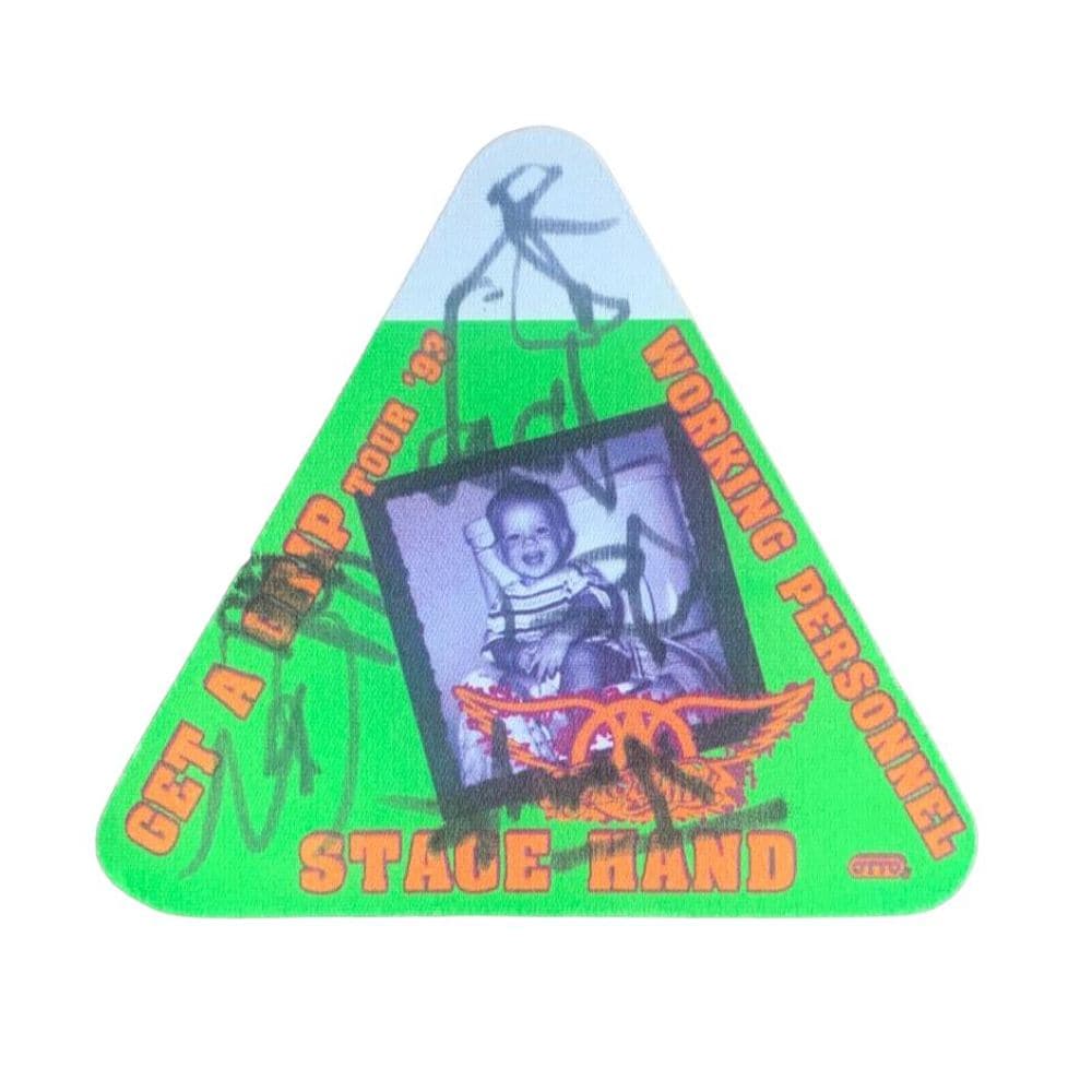 Aerosmith Signed 'Roadie Working Pass Certified: This lot is a 1993 Roadie working pass autographed by, Steven Tyler, Joe Perry, Joey Kramer, Tom Hamilton and Brad Whitford of Aerosmith