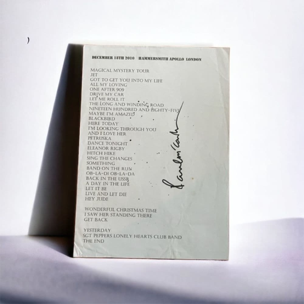 Paul Mccartney Signed Setlist Auction
