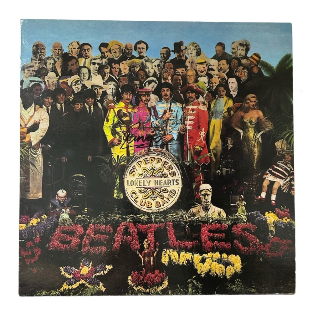 Ringo Starr The Beatles Signed Sgt. Pepper's Vinyl LP: This lot is a vinyl LP (Sgt. Pepper's Lonely Hearts Club Band) autographed by Ringo Starr of The Beatles. The Beatles are regarded as the most influential band of all time and are the best-selling mus