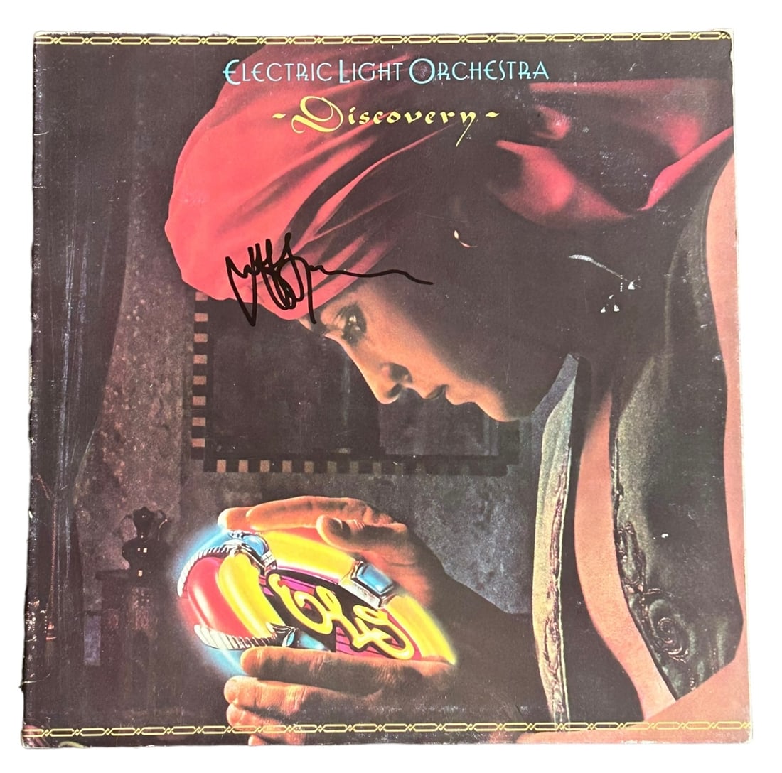 Jeff Lynne Signed Discovery Vinyl LP: This lot is a vinyl LP (Discovery) autographed on the front cover in black sharpie pen by Jeff Lynne. Item is authenticated by HSA and comes with affixed HSA Tamper-Proof hologram with interactive QR