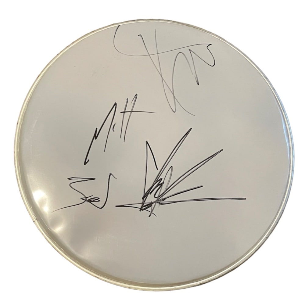 Soundgarden Fully Signed Drum Skin Certified: This lot is a drum skin autographed by the late Chris Cornell, Kim Thayil, Matt Cameron and Ben Shepherd of Soundgarden. Item comes with Certificate of Authenticity, guaranteeing it for a lifetime.