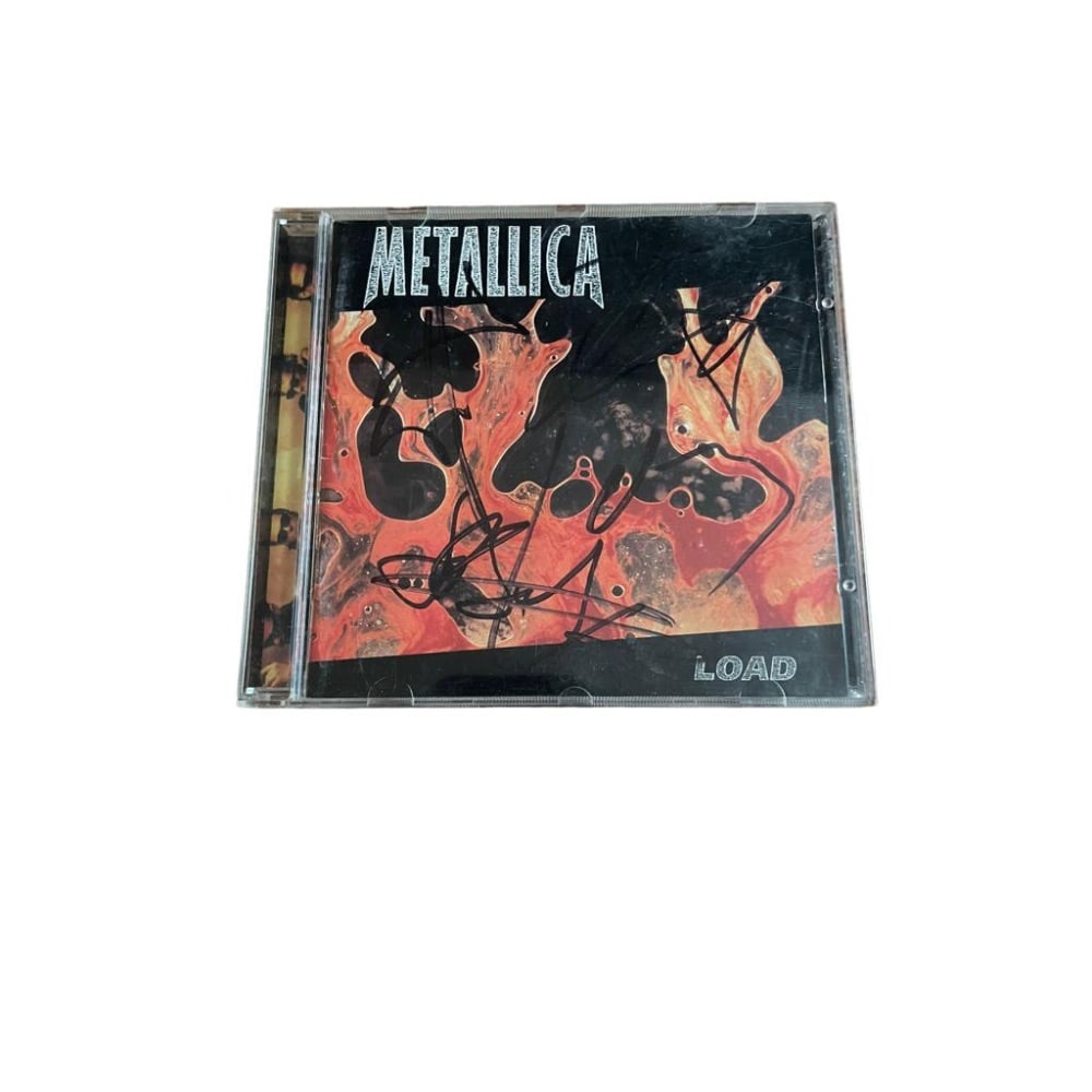 Metallica Fully Signed 'Load' CD Certified: This lot is a CD 'Load' autographed by James Hetfield, Kirk Hammett, Lars Ulrich and Robert Trujillo of Metallica. Item comes with Certificate of Authenticity, guaranteeing it for a lifetime.
