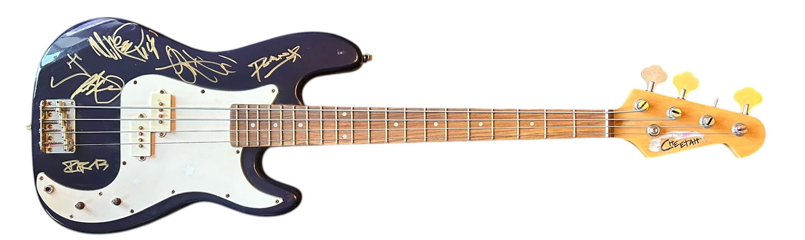 Linkin Park Signed Electric Guitar: This lot is an electric guitar, autographed on the body by Chester Bennington, Mike Shinoda, Brad Delson, Dave Farrell, Joe Hahn and Rob Bourdon of Linkin Park. Item comes with third-party authenticat