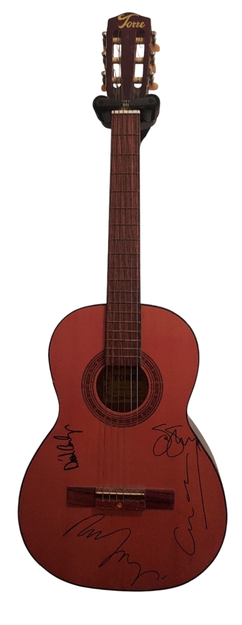 CSNY Signed Acoustic Guitar: This lot is an acoustic guitar, autographed on the guitar by David Crosby, Graham Nash, Stephen Stills and Neil Young of CSNY. Item comes with third-party authentication and affixed tamper-proof holog