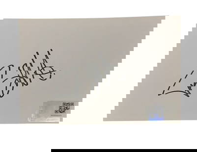 Bono Signed Index Card: This lot is an index card, autographed by Bono of U2. Item comes with third-party authentication and affixed tamper-proof holographic QR sticker leading to item details and scoring.
