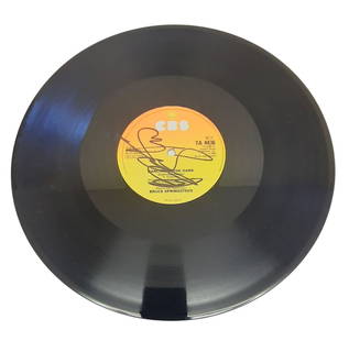 Bruce Springsteen Signed 12" Vinyl: This lot is a 12" vinyl (Dancing In the Dark), autographed on the vinyl disc by Bruce Springsteen. Item is authenticated by HSA and comes with affixed HSA Tamper-Proof hologram with interactive QR cod
