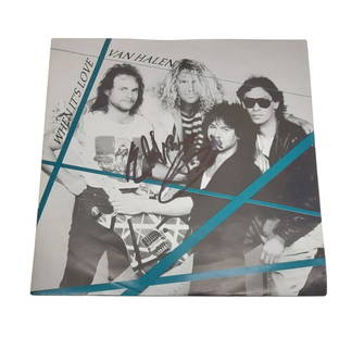 Van Halen Eddie Van Halen Signed 7" Vinyl 45: This lot is a 7" vinyl 45 (when It's Love), autographed on the front of the vinyl cover by Eddie Van Halen of Van Halen. Item is authenticated by HSA and comes with affixed HSA Tamper-Proof hologram w