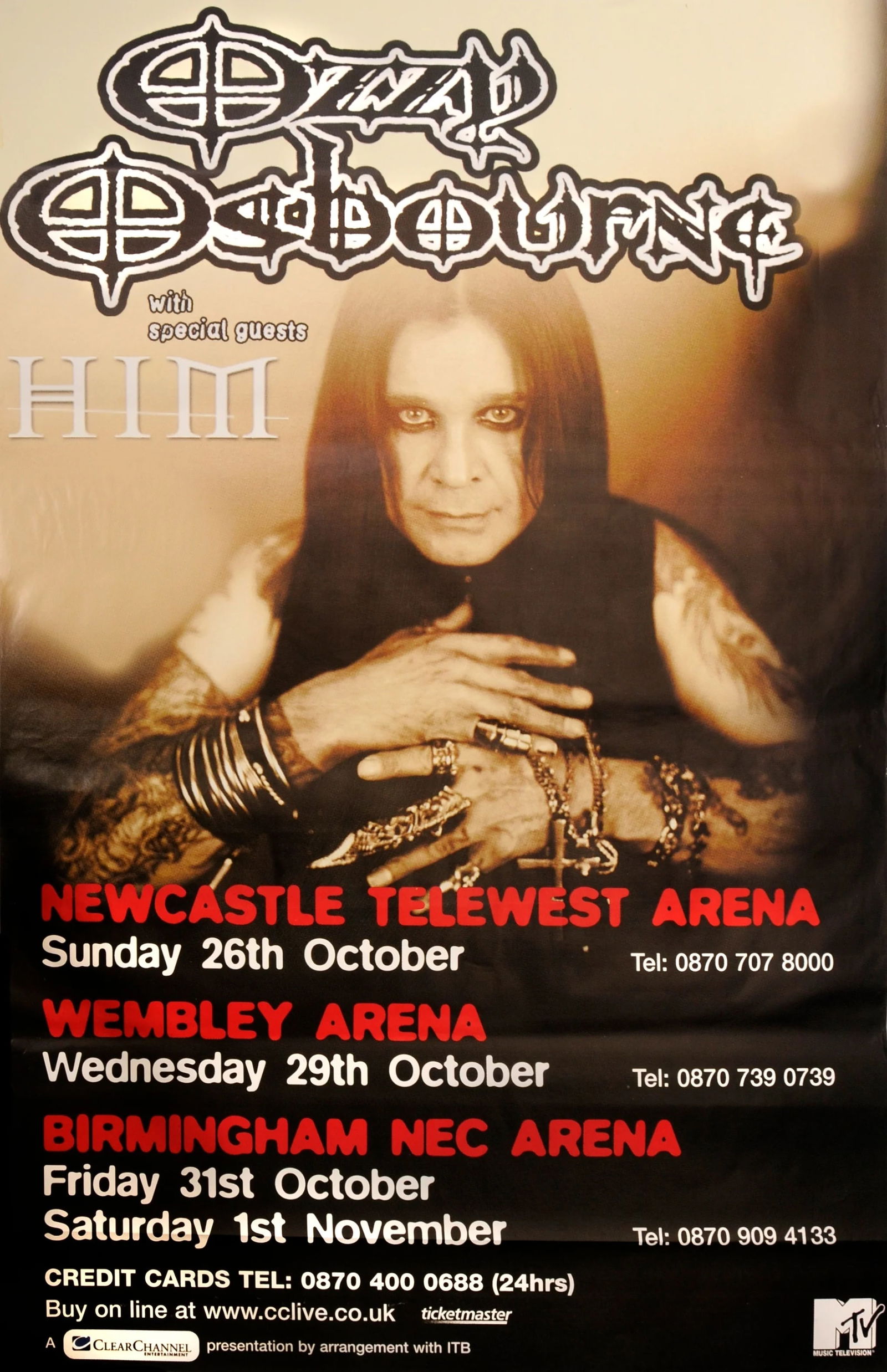 Ozzy Osbourne Original Promotional Tour Poster (1 of 1)