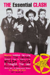 The Clash Original Promotional Poster: This lot is a 30x20" original (The Clash) promotional poster for the double CD release (The Essential Clash - Clash Hits). Item comes with COA guaranteeing the item as original for a lifetime.