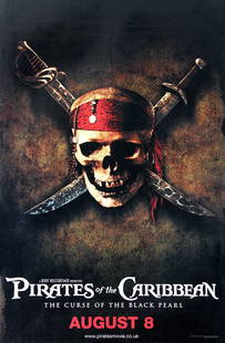 Pirates Of The Caribbean The Curse Of The Black Pearl Original Film Promotional Poster: This lot is a 30x20" original litho-printed film promotional poster for the film release (Pirates Of The Caribbean - The Curse Of The Black Pearl). Item comes with COA guaranteeing the item as origina