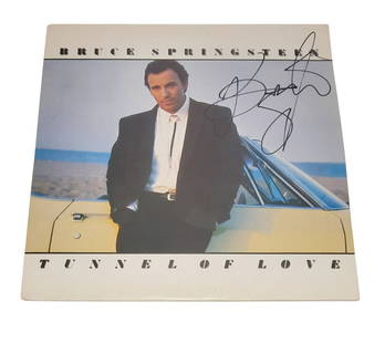 Bruce Springsteen Signed Vinyl LP: This lot is a vinyl LP (Tunnel Of Love), autographed on the front of the vinyl cover by Bruce Springsteen. Item is authenticated by HSA and comes with affixed HSA Tamper-Proof hologram with interactiv
