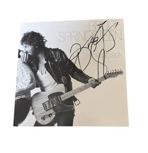 Bruce Springsteen Signed Vinyl LP: This lot is a vinyl LP (Born To Run), autographed on the front of the vinyl cover by Bruce Springsteen. Item comes with third-party authentication and affixed tamper-proof holographic QR sticker leadi