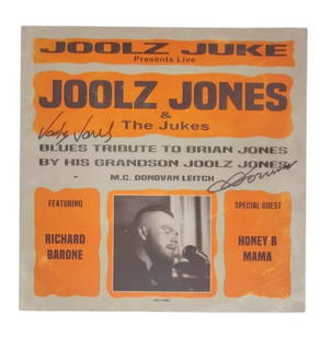 Joolz Jones And Donovan Signed Jools Jones & The Jukes Vinyl LP: This lot is a vinyl LP (Joolz Jones & The Jukes) autographed by Jools Jones and Donovan. Item comes with third-party authentication and affixed tamper-proof holographic QR sticker leading to item deta