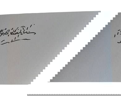 Bob Dylan Signed Cut Sheet: This lot is a cut sheet, autographed by Bob Dylan. Item is authenticated by HSA and comes with affixed HSA Tamper-Proof hologram with interactive QR code, containing item details and Authentiscore.