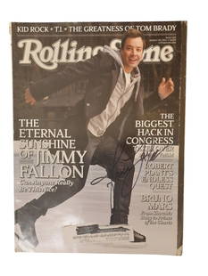 Jimmy Fallon Signed Rolling Stone magazine: This lot is a Rolling Stone magazine (Issue 1122, 20th January 2011) autographed on the front cover by Jimmy Fallon. Item comes with third-party authentication and affixed tamper-proof holographic QR