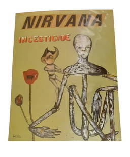 Nirvana Original Promotional Poster: This lot is a 24x32" original Nirvana Incesticide promotional poster from 1992. Item comes with COA guaranteeing the item as original for a lifetime.