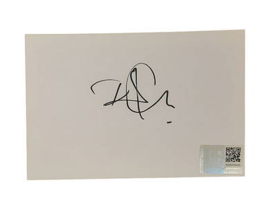 Robert Plant Signed Index Card: This lot is an index card, autographed by Robert Plant of Led Zeppelin. Item comes with third-party authentication and affixed tamper-proof holographic QR sticker leading to item details and scoring.