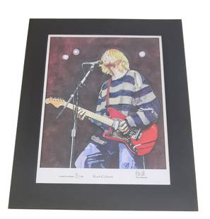 Kurt Cobain Signed Limited Edition Print: This lot is a limited edition print of Kurt Cobain (1st Edition 71/250), autographed by the artist Paul Howell.