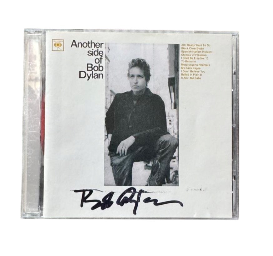 Bob Dylan Signed CD: This lot is a CD (Another Side Of Bob Dylan), autographed on the front of the CD sleeve by Bob Dylan. Item comes with third-party authentication and affixed tamper-proof holographic QR sticker leading