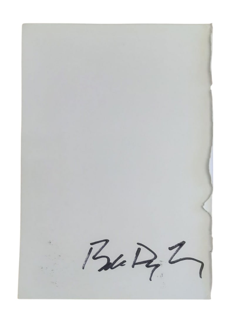 Bob Dylan Signed Cut Sheet: This lot is a cut sheet, autographed by Bob Dylan. Item comes with third-party authentication and affixed tamper-proof holographic QR sticker leading to item details and scoring.