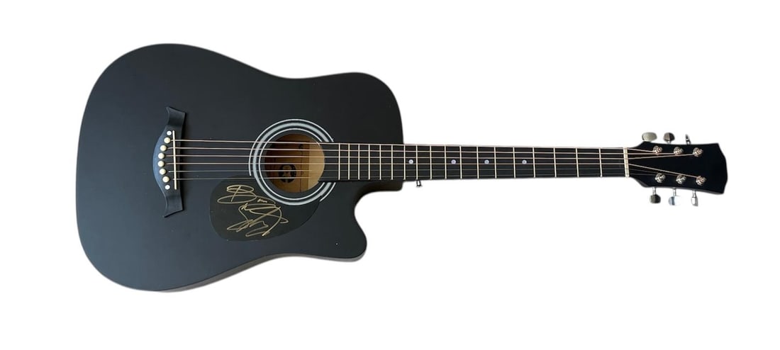 Bruce Springsteen Signed Acoustic Guitar: This lot is an acoustic guitar, autographed on the plate by Bruce Springsteen. Item comes with third-party authentication and affixed tamper-proof holographic QR sticker leading to item details and sc