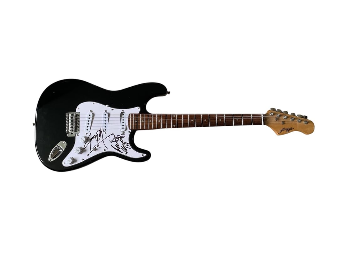 Misfits Signed Electric Guitar: This lot is an electric guitar, autographed on the pickguard by Jerry Only and Robo of Misfits. Item comes with third-party authentication and affixed tamper-proof holographic QR sticker leading to it