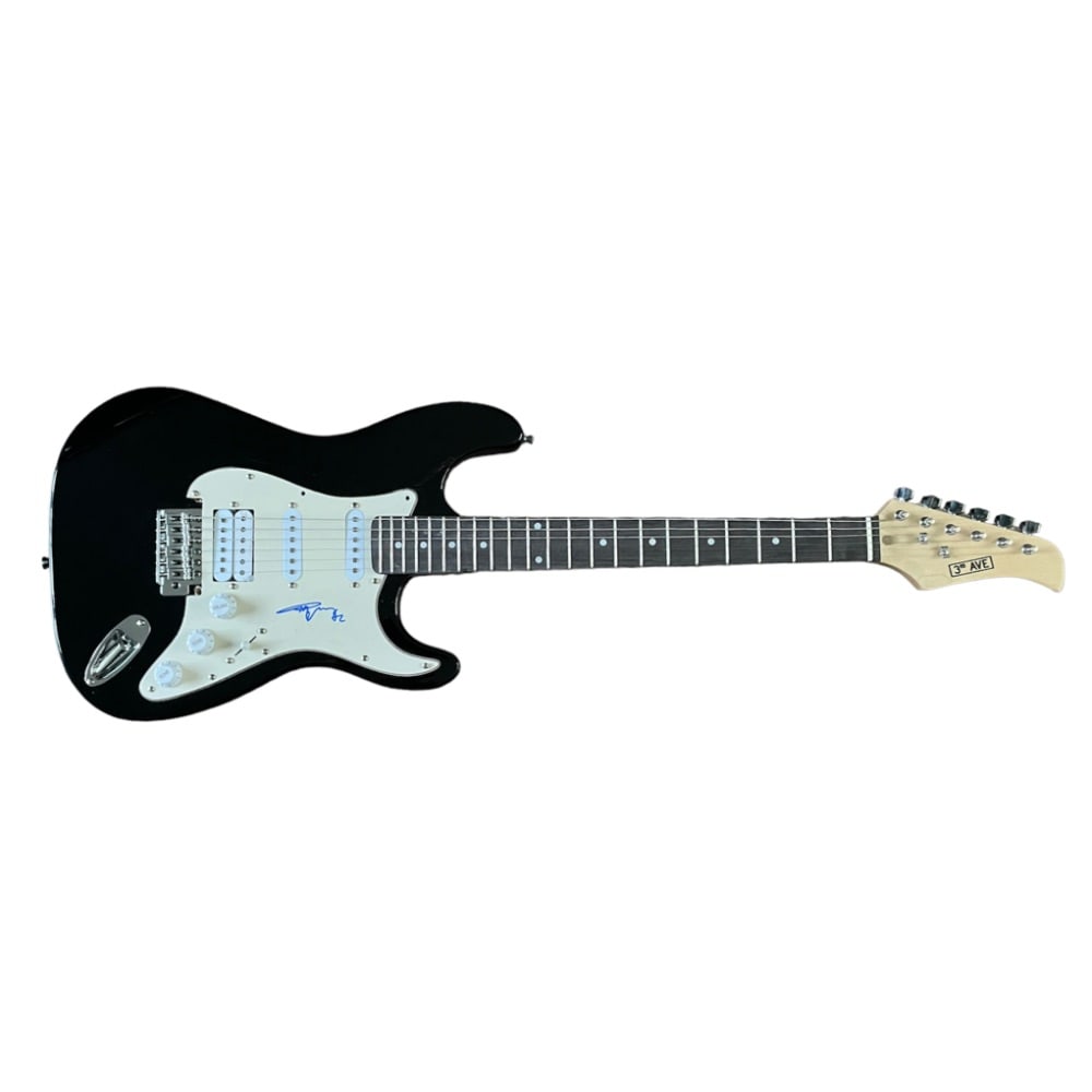 Angus Young AC/DC Signed Electric Guitar Certified: This lot is an electric guitar autographed by Angus Young , The Lead Guitarist of AC/DC. Item comes with Certificate of Authenticity, guaranteeing it for a lifetime.