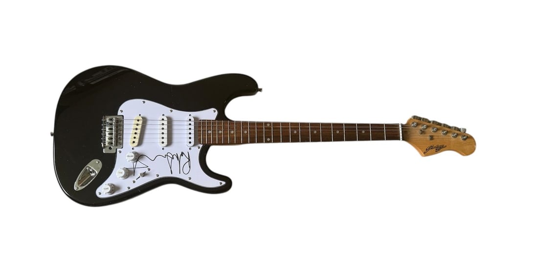 Rod Stewart Signed Electric Guitar: This lot is an electric guitar, autographed on the pickguard by Rod Stewart. Item comes with third-party authentication and affixed tamper-proof holographic QR sticker leading to item details and scor