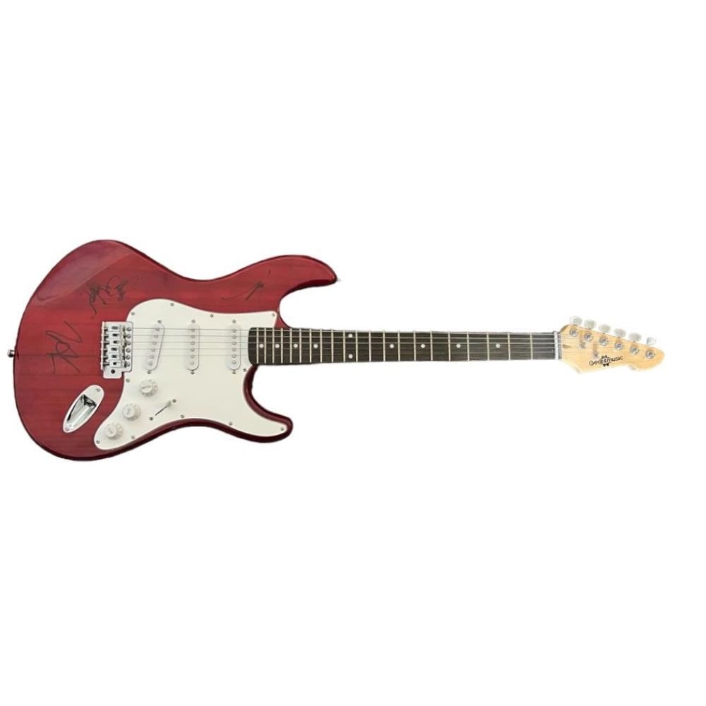 Paramore Signed Electric Guitar: This lot is an electric guitar autographed on the body by all three members of Paramore. Item comes with third-party authentication and affixed tamper-proof holographic QR sticker leading to item deta
