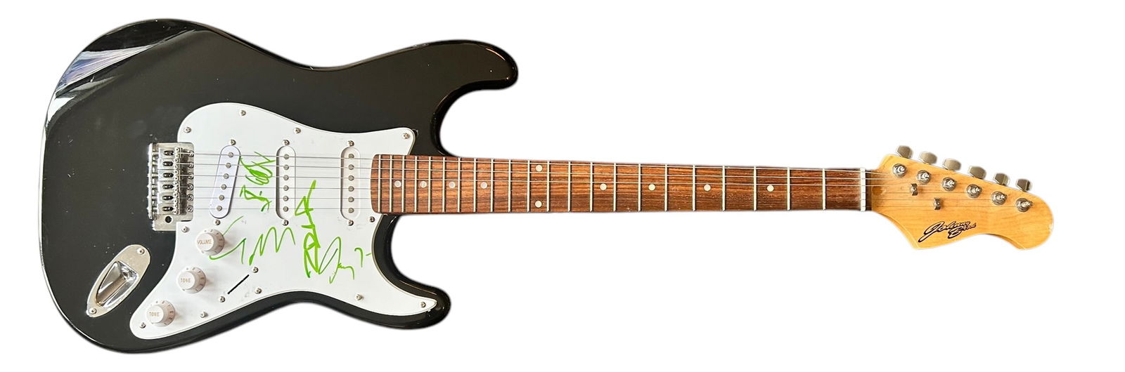 Rage Against The Machine Signed Electric Guitar: This lot is an electric guitar, autographed by Zack De La Rocha, Tom Morello, Tim Commerford and Brad Wilk of Rage Against The Machine. Item comes with third-party authentication and affixed tamper-pr